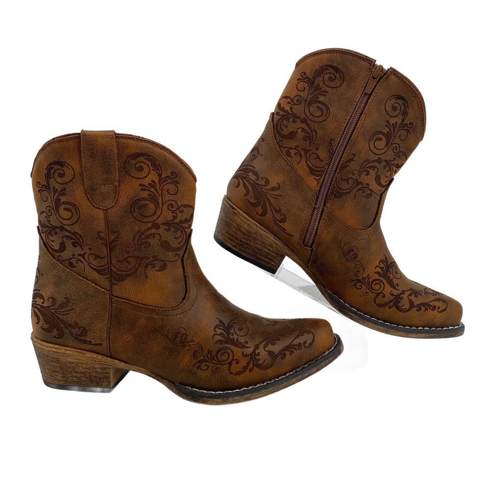 Roper Brown Western Boots | Faux Leather, Women’s 8.5